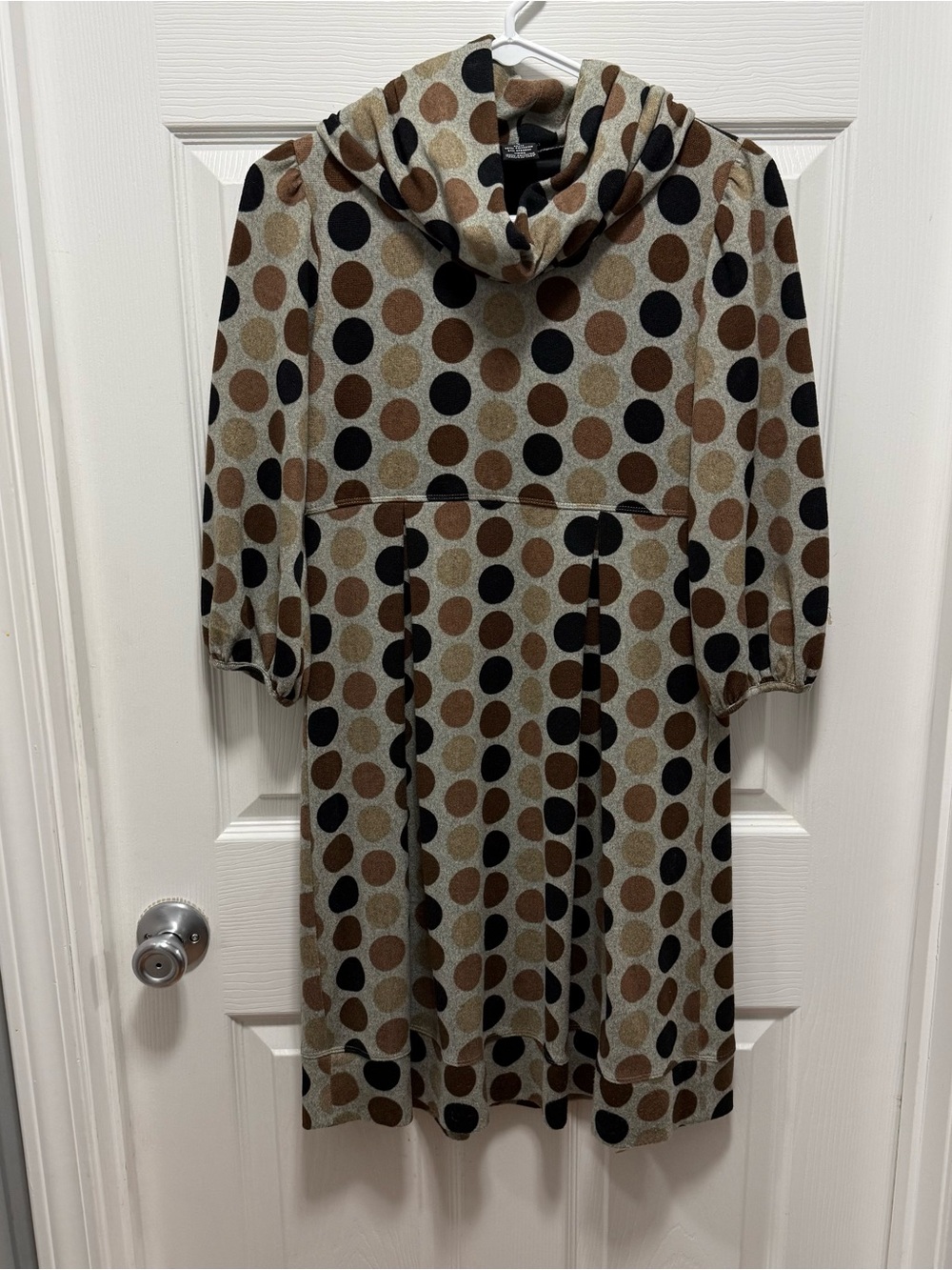 new directions Brown and Black Polka Dot Midi Dress